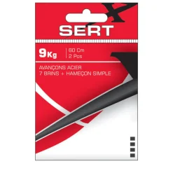 SERT Carnassier Au Posé|Hameçons Et Montages-Avancon Acier 60cm 7 brins + Hameçon Simple (x2)