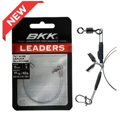 BKK Carnassier Au Posé|Hameçons Et Montages-Bas de ligne acier 7x7 Wire Leader Allround 15cm (x2)