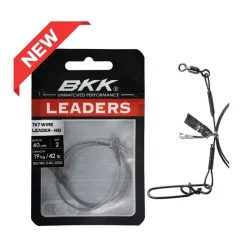 BKK Carnassier Au Posé|Hameçons Et Montages-Bas de ligne acier 7x7 Wire Leader HD Pike Snap 40cm (x2)