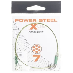 X-LINE Découverte Pêche Du Carnassier|Carnassier Au Posé-Bas de ligne acier carnassier power steel 7 brins 40 cm + ham. simple (x3)