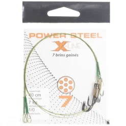 X-LINE Découverte Pêche Du Carnassier|Hameçons Et Montages-Bas de ligne acier carnassier power steel 7 brins 40 cm + ham. ryder (x3)