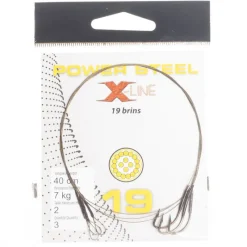 X-LINE Découverte Pêche Du Carnassier|Carnassier Au Posé-Bas de ligne acier carnassier power steel 19 brins 40cm + ham. simple (x3)