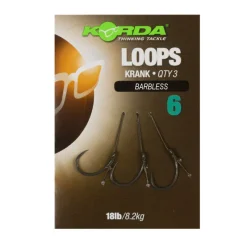 KORDA Acc.Montages/Hameçons-Bas de ligne carpe loop rigs krank barbless 18lb