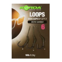 KORDA Acc.Montages/Hameçons-Bas de ligne carpe loop rigs df wide gape x 18lb