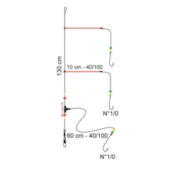 FLASHMER Bas De Lignes / Lignes Montées-Bas de ligne mer 3 balais trainard