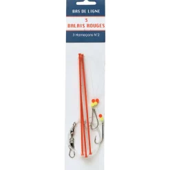 FLASHMER Surfcasting|Bas De Lignes / Lignes Montées-Bas de ligne mer balais rouge x3
