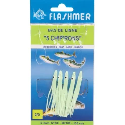 FLASHMER Bas De Lignes / Lignes Montées|Leurres-Bas de ligne mer 5 chipirons