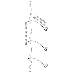 FLASHMER Surfcasting|Bas De Lignes / Lignes Montées-Bas de ligne reversible 3 Hamecons