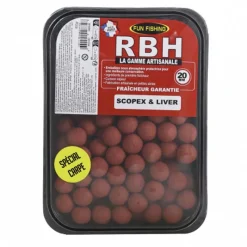 FUN FISHING Offre À Volume Carpe|Appâts Et Fabrication-Bouillettes Denses RBH Boilies Scopex & Liver 800g