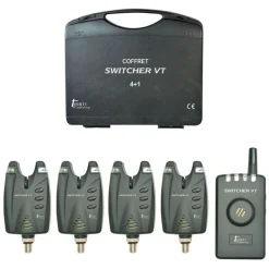 TEAM CARPFISHING Découverte Pêche À La Carpe|Détection-Coffret 4 détecteurs carpe switcher vt + centrale