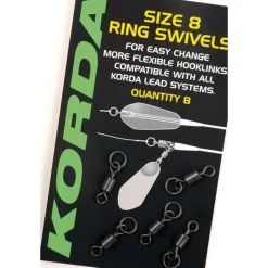 KORDA Acc.Montages/Hameçons-Emerillons baril carpe ring swivel 8