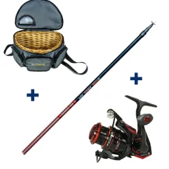 PACIFIC PECHE Packs & Ensembles-Ensemble Garbolino Canne Téléréglable 4m80 + Moulinet 1000 + Panier Truite