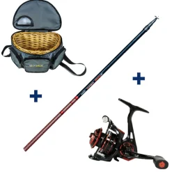 PACIFIC PECHE Packs & Ensembles-Ensemble Garbolino Canne Téléréglable 3m80 + Moulinet 800 + Panier Truite