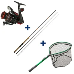 GARBOLINO Packs & Ensembles-Ensemble Toc Canne 3m90 + Moulinet 1000 + Epuisette Pliante