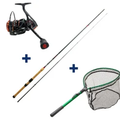 GARBOLINO Packs & Ensembles-Ensemble Vairon Manié Canne 2m70 + Moulinet 2000 + Epuisette Pliante