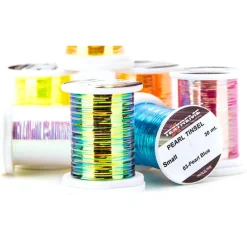TEXTREME Fly Tying-Fil Iridescent Plat Pearl Tinsel Small 140 Den. 30 Mètres