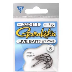 GAMAKATSU Montages / Hameçons-Sw Live Bait Light Wire Hooks Black