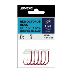 BKK Montages / Hameçons|Surfcasting-Hameçon Simple Red Octopus Beak Straight Eye