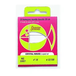 SENSAS Hameçons-Hameçons montés coup crystal rouge 20cm (x10)