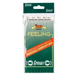 SENSAS Hameçons-Hameçons montés coup feeling 3012 rouge 20cm (x8)