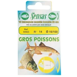 SENSAS Hameçons|Hameçons / Bas De Ligne Feeder-Hameçons montés coup gros poissons (x10)