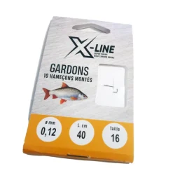 X-LINE Hameçons-Hameçons montés coup x line gardons 40cm (x10)