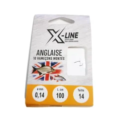 X-LINE Hameçons-Hameçons montés coup x line anglaise (x10)