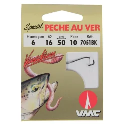 RAGOT Lignes Et Accessoires De Montage-Hameçons montés truite waterqueen peche au ver 7051bk (x10)