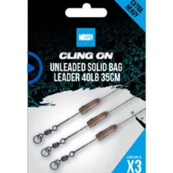 NASH Acc.Montages/Hameçons-Leader Ready Tied Unleaded solid bag leader 35cm