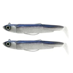 FIIISH Leurres À Truite|Pêche Aux Leurres-Leurre souple double combo black minnow offshore 9cm 10g