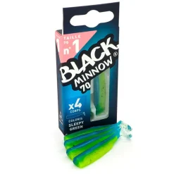 FIIISH Leurres À Truite|Pêche Aux Leurres-Leurre souple corps black minnow 70 7cm (x4)