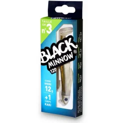 FIIISH Pêche Aux Leurres|Leurres-Leurre Souple Shad Combo Black Minnow 120 Shore 12cm, 12g