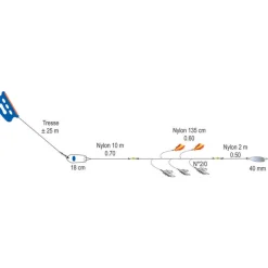 FLASHMER Bas De Lignes / Lignes Montées-Ligne de traine mer eco line aqua'plumes
