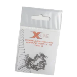 X-LINE Lignes Et Accessoires De Montage|Découverte Pêche Du Carnassier-Émerillon à agrafe carnassier noir (x10)