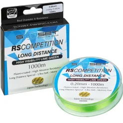 SUNSET Tresses, Nylons, Fluorocarbones-Monofilament Rs Competition Long Distance Hi-Visibility Lime Green 1000m