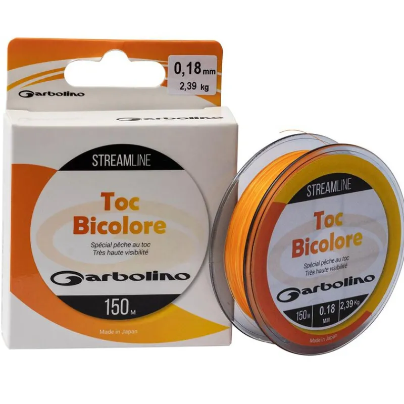 GARBOLINO Tresses, Nylons, Fluorocarbones-Nylon co-polymère bicolore STREAMLINE TOC-MONO Orange/jaune 150m