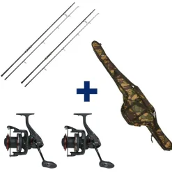 MACK2 Packs-Pack 2 Cannes Carp Addict 10 ft 3.5 lbs + 2 Moulinets 8000 LC + Fourreau