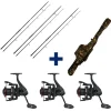 MACK2 Packs-Pack 3 Cannes Carp Addict 10 ft 3.5 lbs + 3 Moulinets 8000 LC + Fourreau