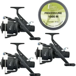 TEAM CARPFISHING Découverte Pêche À La Carpe|Packs-Pack 3 Moulinets Dark Water 6000 FS Debrayable + 1000m de 0.35mm