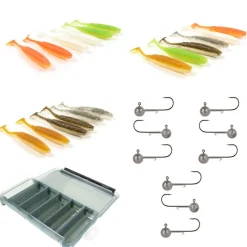 PACIFIC PECHE Packs Et Ensembles-Pack 18 Shad 8.5cm +  9 Têtes Plombées + Boîte Offerte