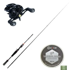 PACIFICPECHE Packs Et Ensembles-Pack Canne Casting Evok Invictus V2 1.83m, 10-30g + Moulinet Daiwa Phantom 100HL + Tresse Evok Tactikal Braid 0.15mm