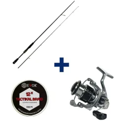 EVOK Packs Et Ensembles-Pack Canne Aerian 67ms 2.01m, 5-25g + Moulinet Aerian 2500fd + Tresse