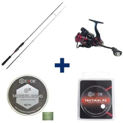 EVOK Packs Et Ensembles-Pack Canne Invictus V2 2.01m, 5-14g + Moulinet Invictus 2500Fd + Tresse + Fluorocarbone