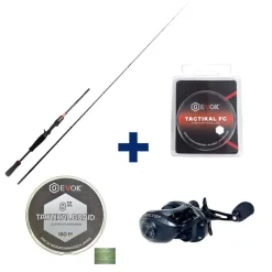 EVOK Packs Et Ensembles-Pack Canne Invictus V2 1.83m, 10-30g + Moulinet Invictus 150HL + Tresse + Fluorocarbone