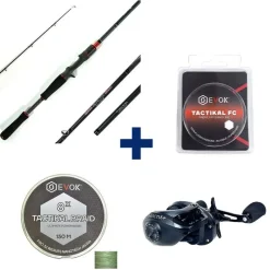 EVOK Packs Et Ensembles-Pack Canne Invictus V2 2.26m, 42-120g + Moulinet Invictus 150HL + Tresse + Fluorocarbone