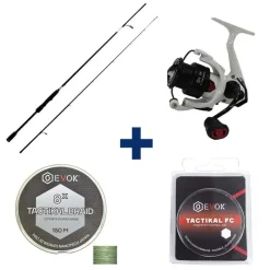 EVOK Packs Et Ensembles-Pack Canne Prediction 2.19m, 14-42g + Moulinet Prediction 3000Fd + Tresse + Fluorocarbone