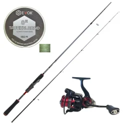 EVOK Packs Et Ensembles-Pack Canne Spinning Invictus V2 1.83m, 7-21g + Moulinet Invictus 2500FD + Tresse Tactikal Braid 0.12mm