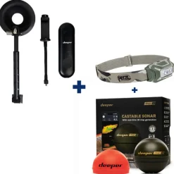 DEEPER Packs-Pack Chirp+ 3D + Petzl Aria I + Amplificateur Wifi pour bateau amorceur