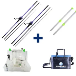 PACIFIC PECHE Packs Et Ensembles-Pack Elementair Surf 450 + Surf Box + Pique Surf Alu 1 M + Baksalt