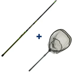 GARBOLINO Packs & Ensembles-Pack Canne Téléscopique 3m + Epuisette Pliante